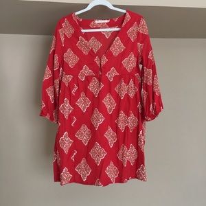 Joie Red and White Swim Cover-Up